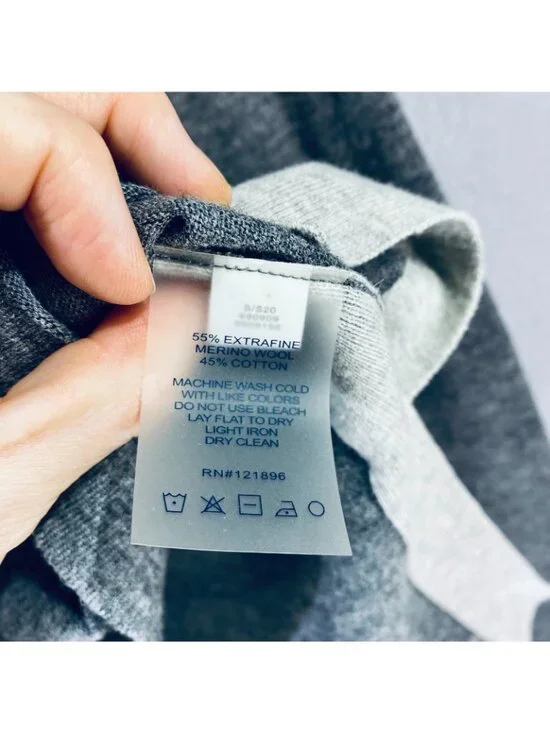 Title Nine Sweater Womens M Gray Merino Wool Blend Pullover Casual Knitwear - Picture 5 of 11